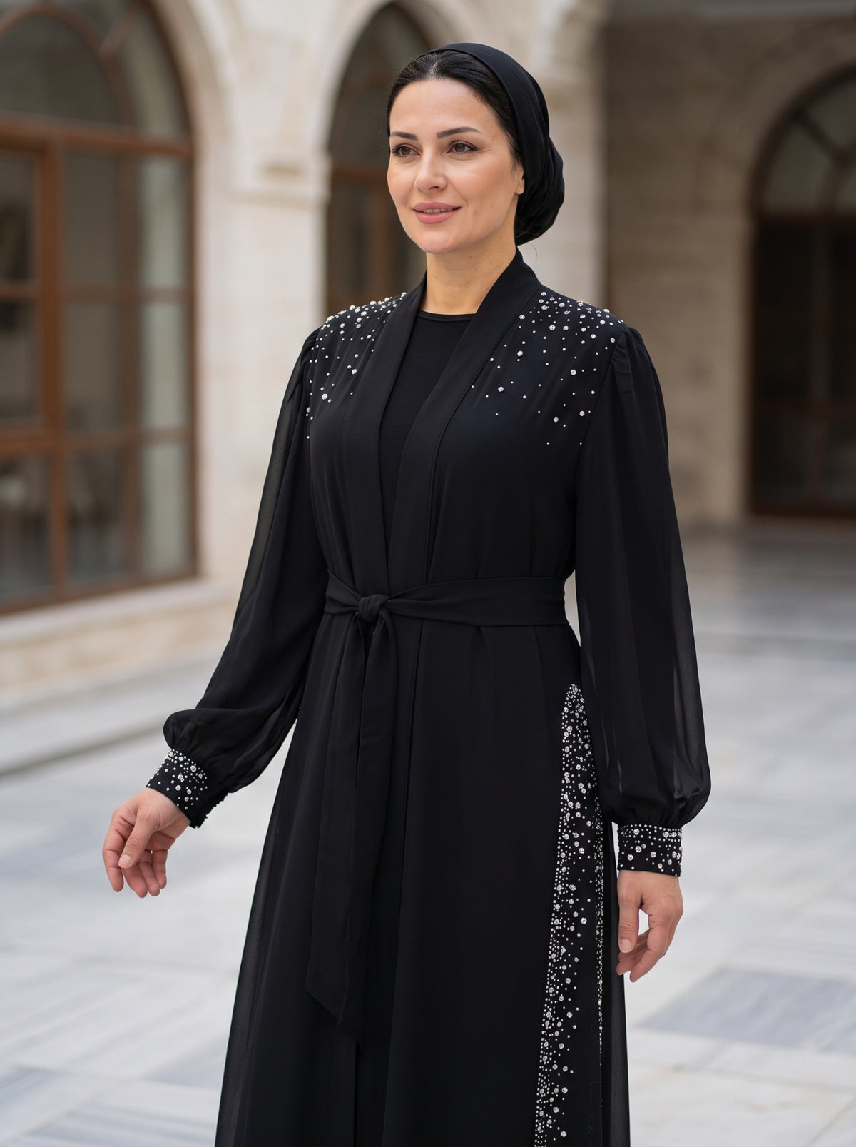 Yelda Abaya Siyah renk 6. görsel